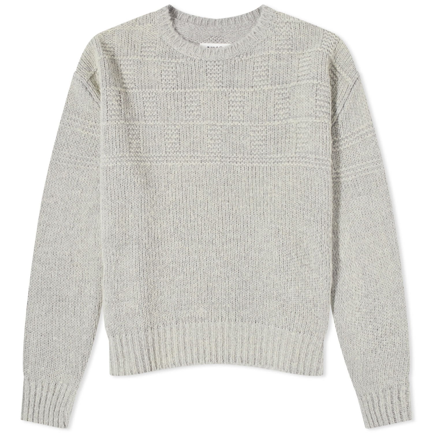 Sweater Maison Margiela MM6 Mohair Fisherman Crew Knit Grey Melange Grå | S52HL0011-S18293-858M, 0