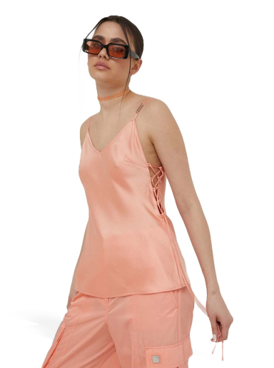 Skjorte BOSS Strappy Camisole in Satin Orange | 50494474