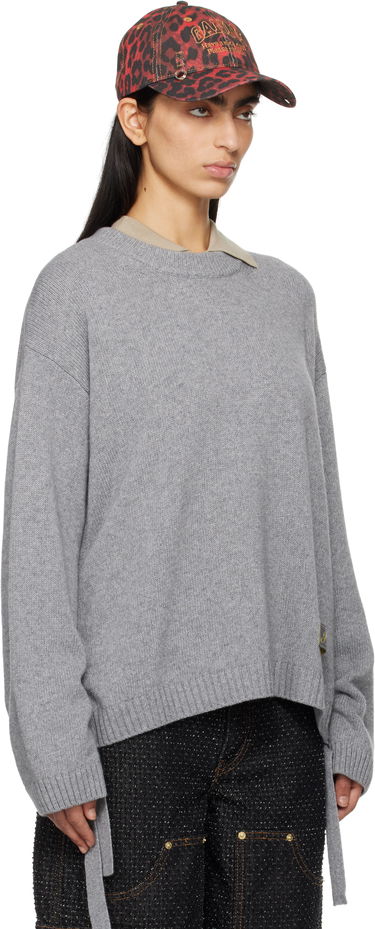 Sweater GANNI GANNI Future Mixed Wool Oversized Sweater Grå | K2488, 1