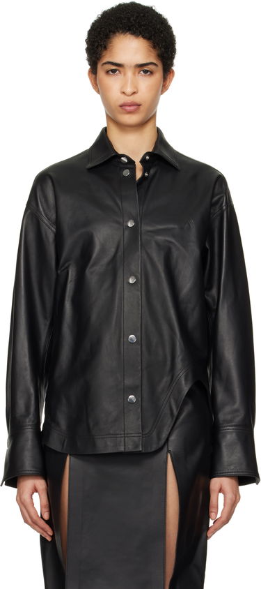 Skjorte The Attico Attico Eliza Leather Shirt Sort | 250WCB00074 LBT129AA, 0