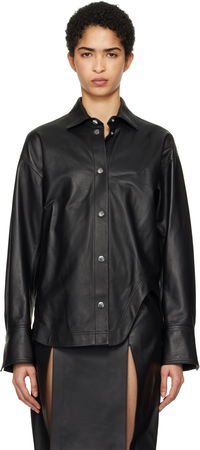 Attico Eliza Leather Shirt