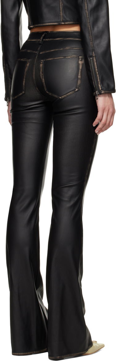 Jeans Diesel Diesel P-Stellar-Q1 Faux-Leather Flare Trousers Sort | A16701 0IKAR, 2