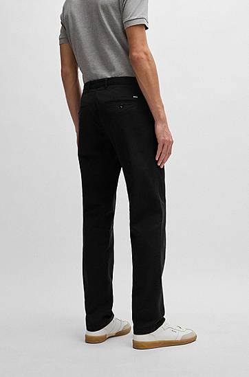 Bukser BOSS Regular Fit Stretch Cotton Gabardine Chinos Sort | 50487976, 1