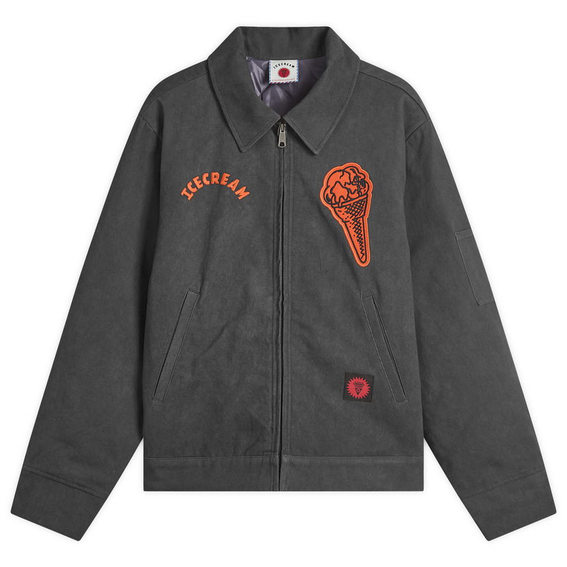 Jakke BBC IceCream ICECREAM Cone Patch Work Jacket, Size Large Grå | IC25205-BLK