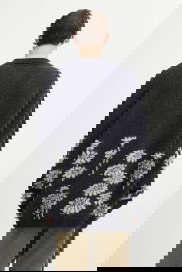 Sweater 032C Melting Daisies Wool Blend Polo Sweater Mørkeblå | F25.URK.0432.000, 2