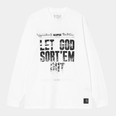 T-shirt Carhartt WIP Clipse Virginia Beach World Tour Let God Sort'em Out Long Sleeve T-Shirt Hvid | I035163_4, 0