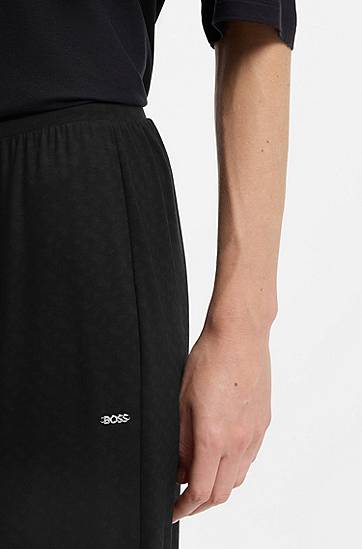 Pyjamas BOSS Monogram-print pyjama bottoms with logo plate Sort | 50550711, 1