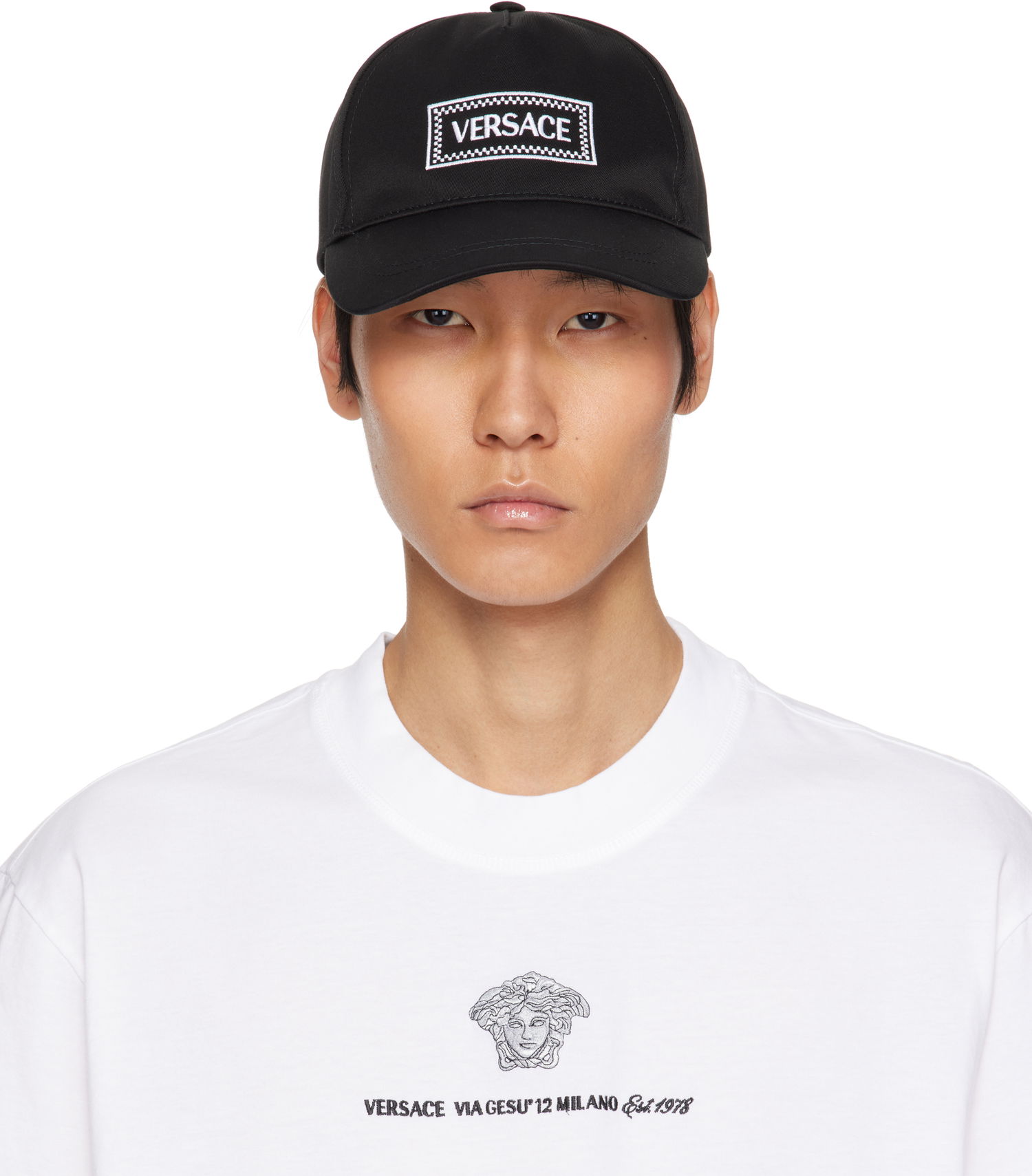 Kasket Versace Versace Embroidered Drill Cap Sort | 1010746_1A11316, 0