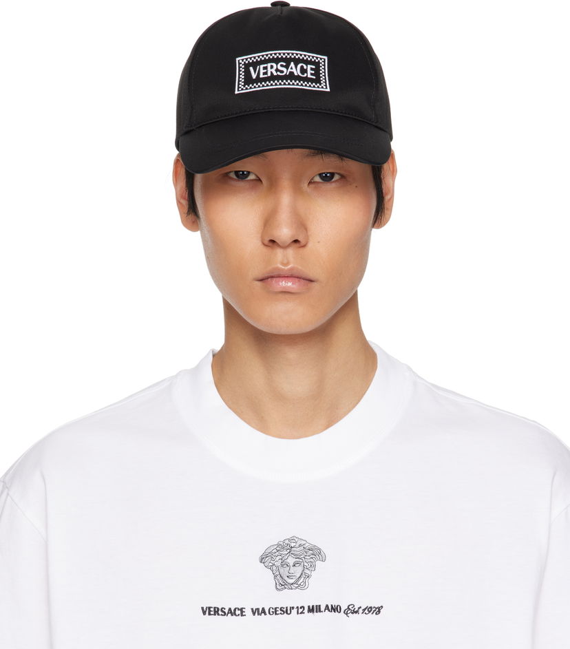 Kasket Versace Versace Embroidered Drill Cap Sort | 1010746_1A11316