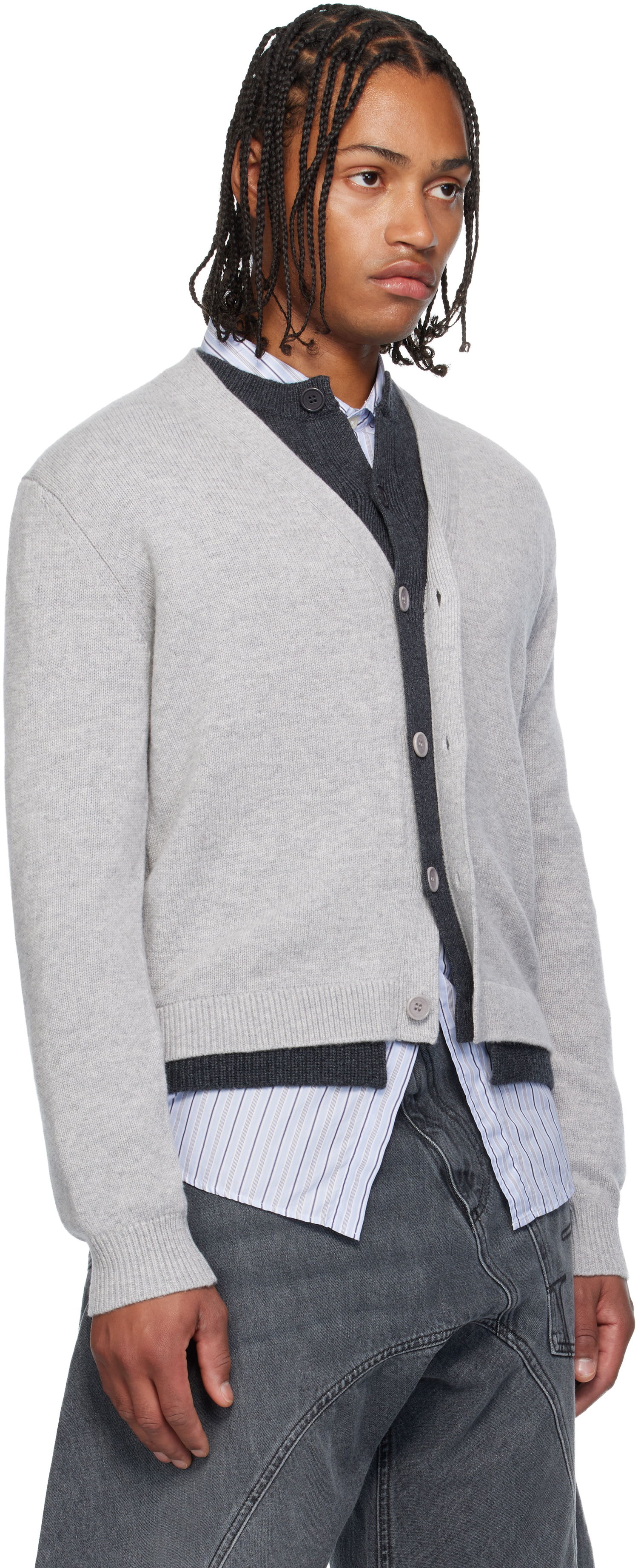 Sweater JW Anderson JW Anderson Layered Cardigan Grå | KW1434-YN0423, 1