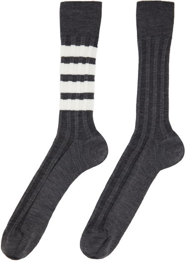 Sokker Thom Browne Thom Browne 4-Bar Merino Wool Socks Grå | MAS136A-Y1020, 1