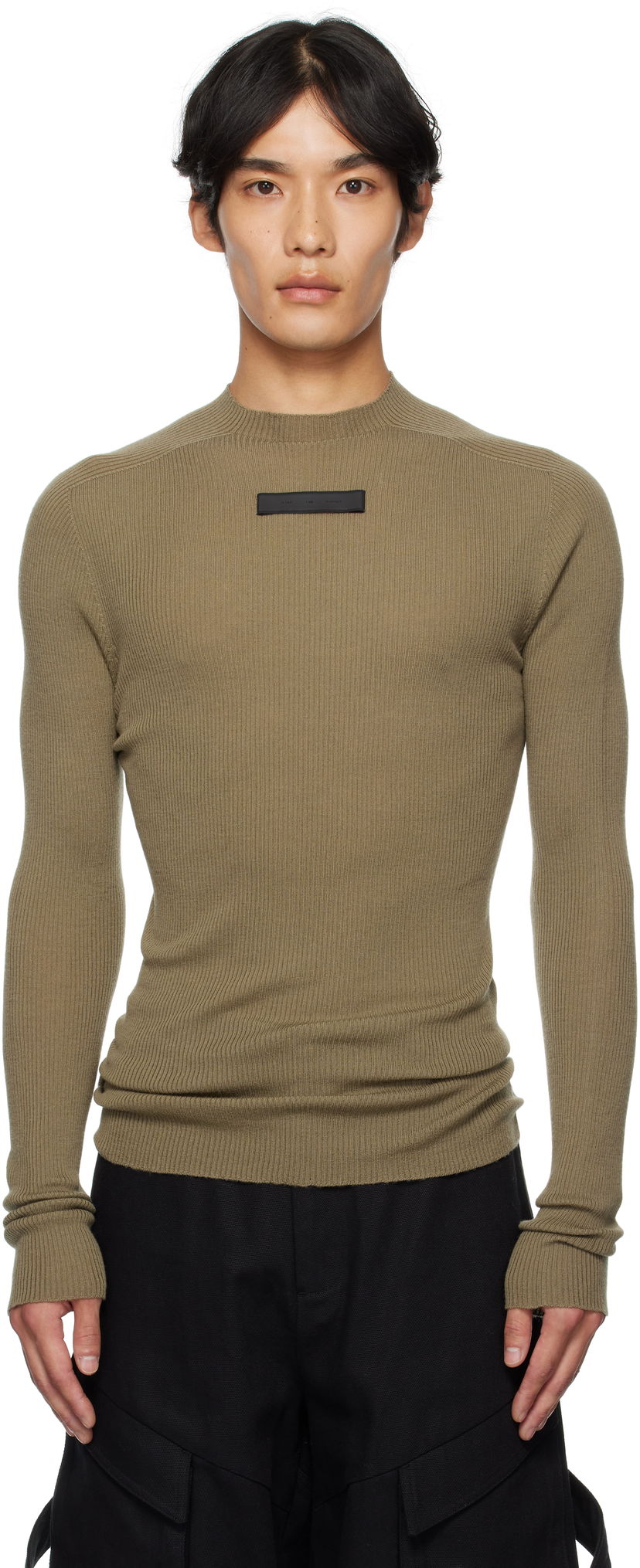 Sweater HELIOT EMIL HELIOT EMIL Isotropy Knit Long Sleeve Sweater Grøn | PREAW25_M_07_077_DST19