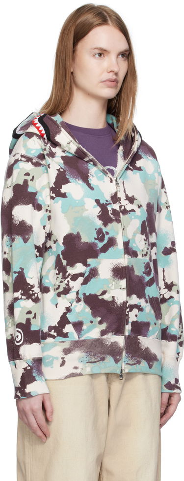 Sweatshirt BAPE A Bathing Ape Map Camo Shark Full Zip Hoodie Flerfarvet | 001ZPL302001L, 1