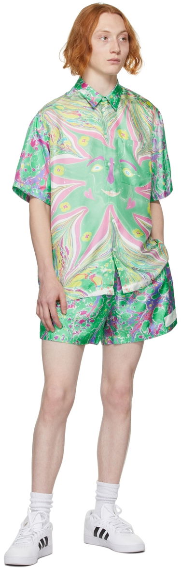 Skjorte Stella McCartney Stella McCartney Ricky Myfawnwy Edition Print Short Sleeve Shirt Grøn | 604051SSA65, 3