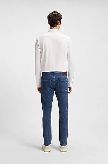 Jeans BOSS Delaware Slim-Fit Comfort-Stretch Jeans Blå | 50544629, 1