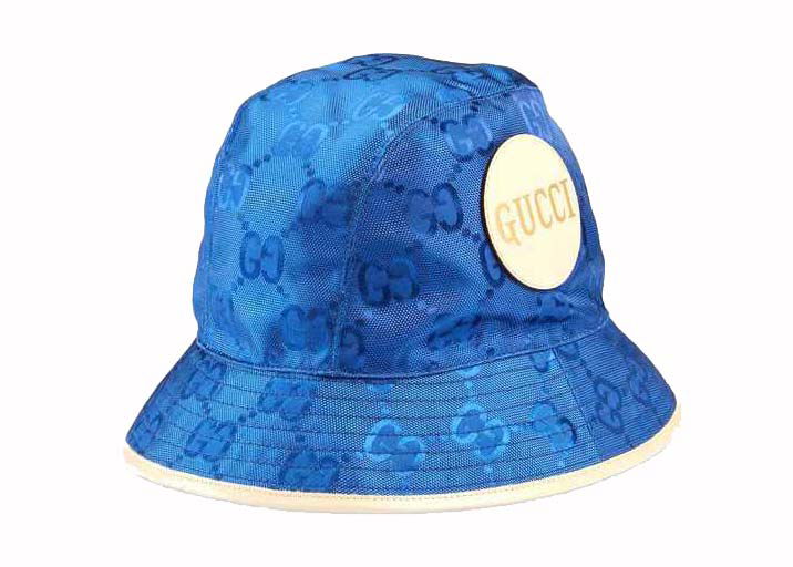 Hat Gucci Off The Grid Bucket Hat Blue/Beige Mørkeblå | 627115 4HK79 4377