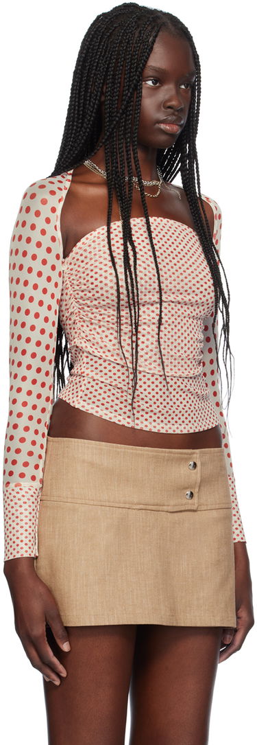 Nederdel Miaou Miaou Iris Polka Dot Long Sleeve T-Shirt Beige | 7112PM2WPD, 1