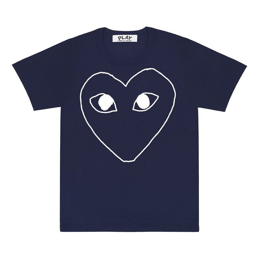 T-shirt Comme des Garçons Play White Heart Graphic T-Shirt Blå | AZ-T181-051-1