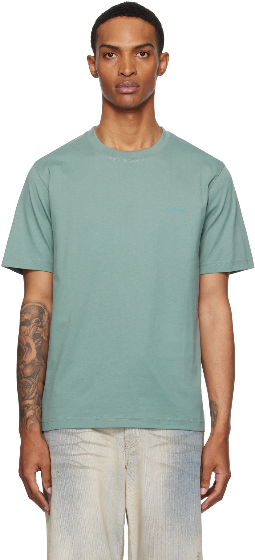 T-shirt NORSE PROJECTS Norse Projects Johannes Organic Logo Print T-Shirt Grøn | N01-0684