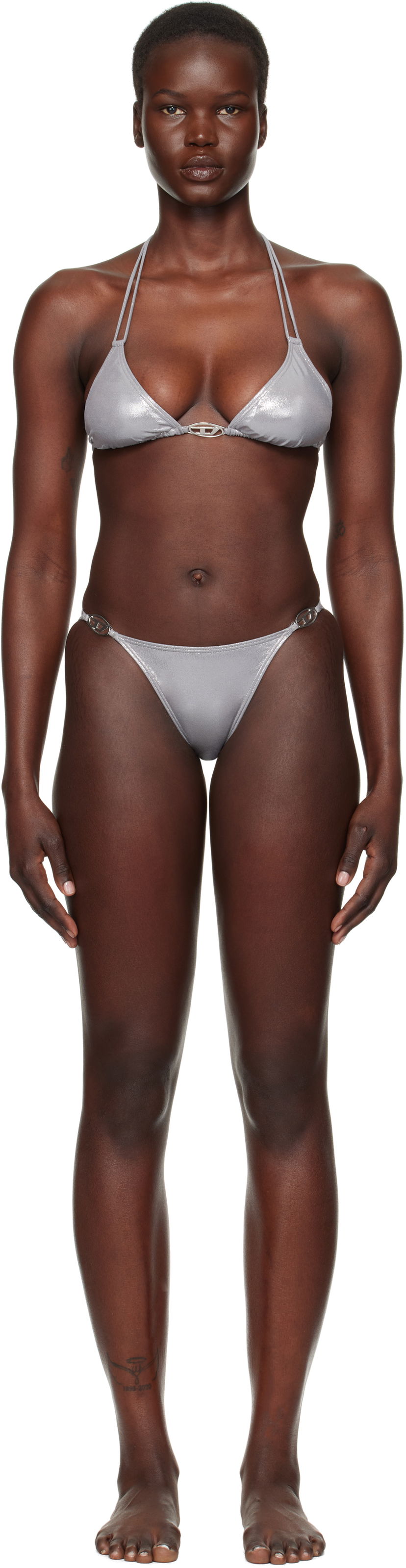 Badetøj Diesel Metallic Bikini Set Grå | A13230 0WHAU + A15483 0WHAU