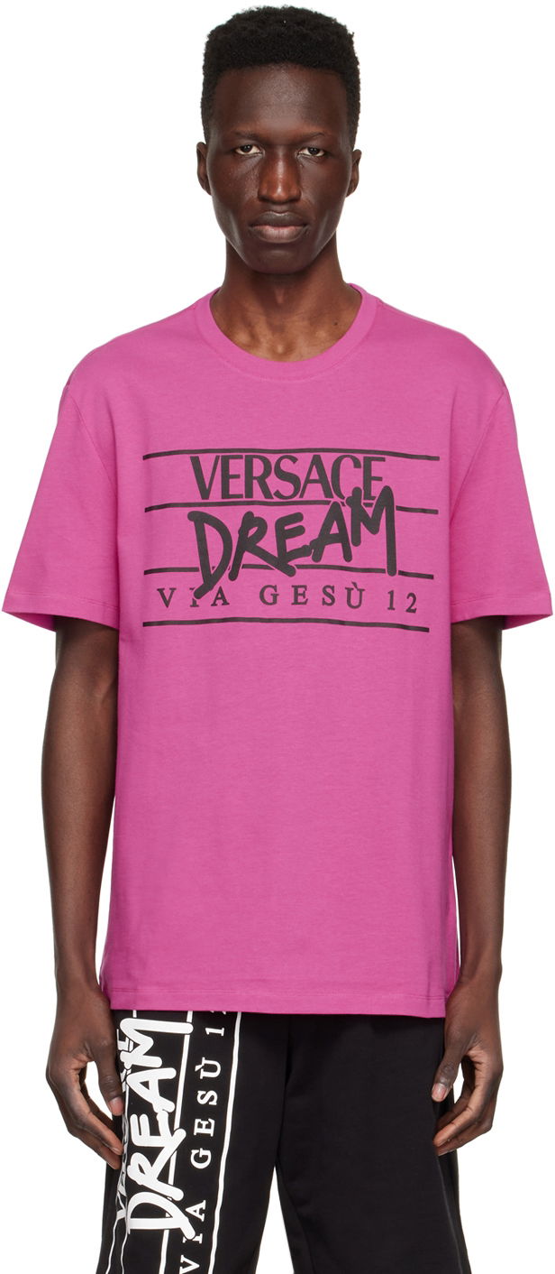 T-shirt Versace Cotton T-Shirt Lyserød | 1005783 1A04025, 0