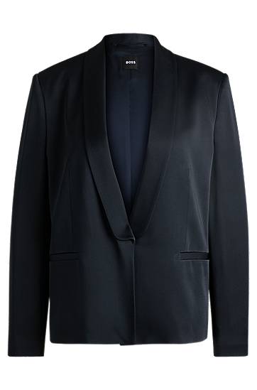 Jakke BOSS Relaxed-Fit Shawl-Lapel Blazer Mørkeblå | 50537473