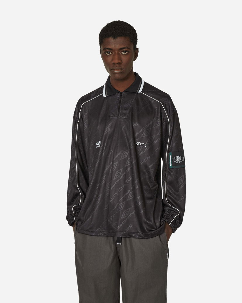 Polo skjorte Umbro Graphic Longsleeve Polo Sort | UBMW011FA02 BLK0001