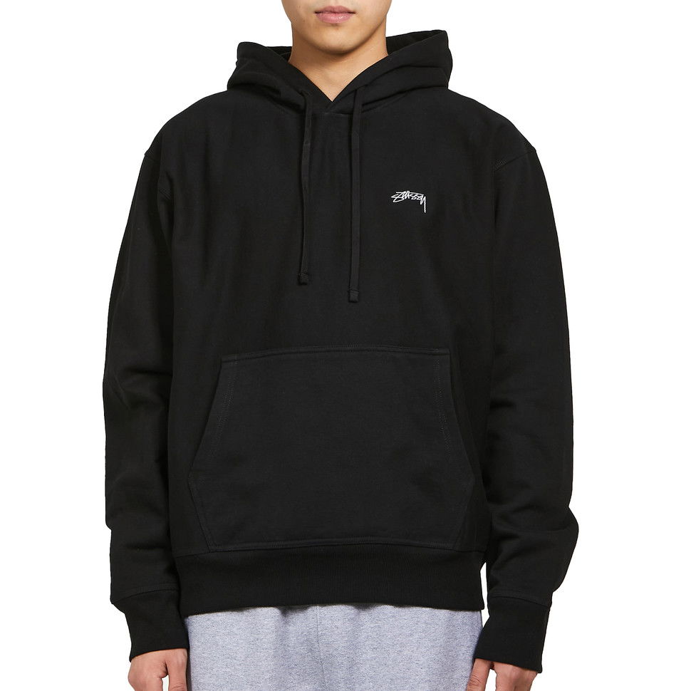 Sweatshirt Stüssy Stock Logo Hood Sort | 118469-0098, 0