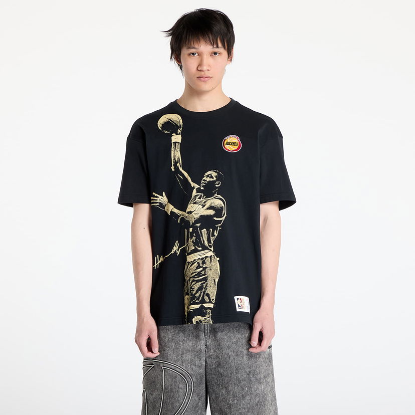 T-shirt Mitchell & Ness Mitchell & Ness Houston Rockets Hakeem Olajuwon Vintage Graphic T-Shirt Sort | NN12306-HROBLCK