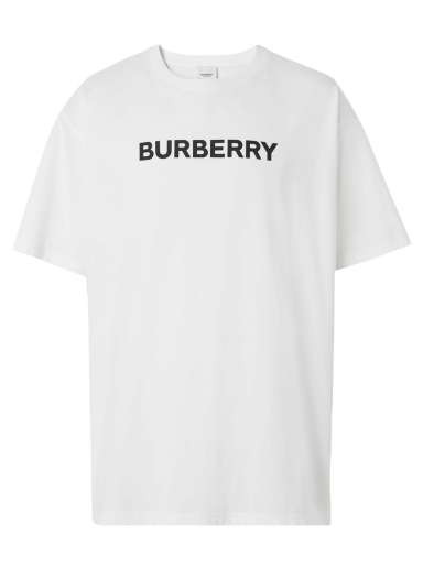 T-shirt Burberry Logo Print Oversized T-Shirt Hvid | 8055309