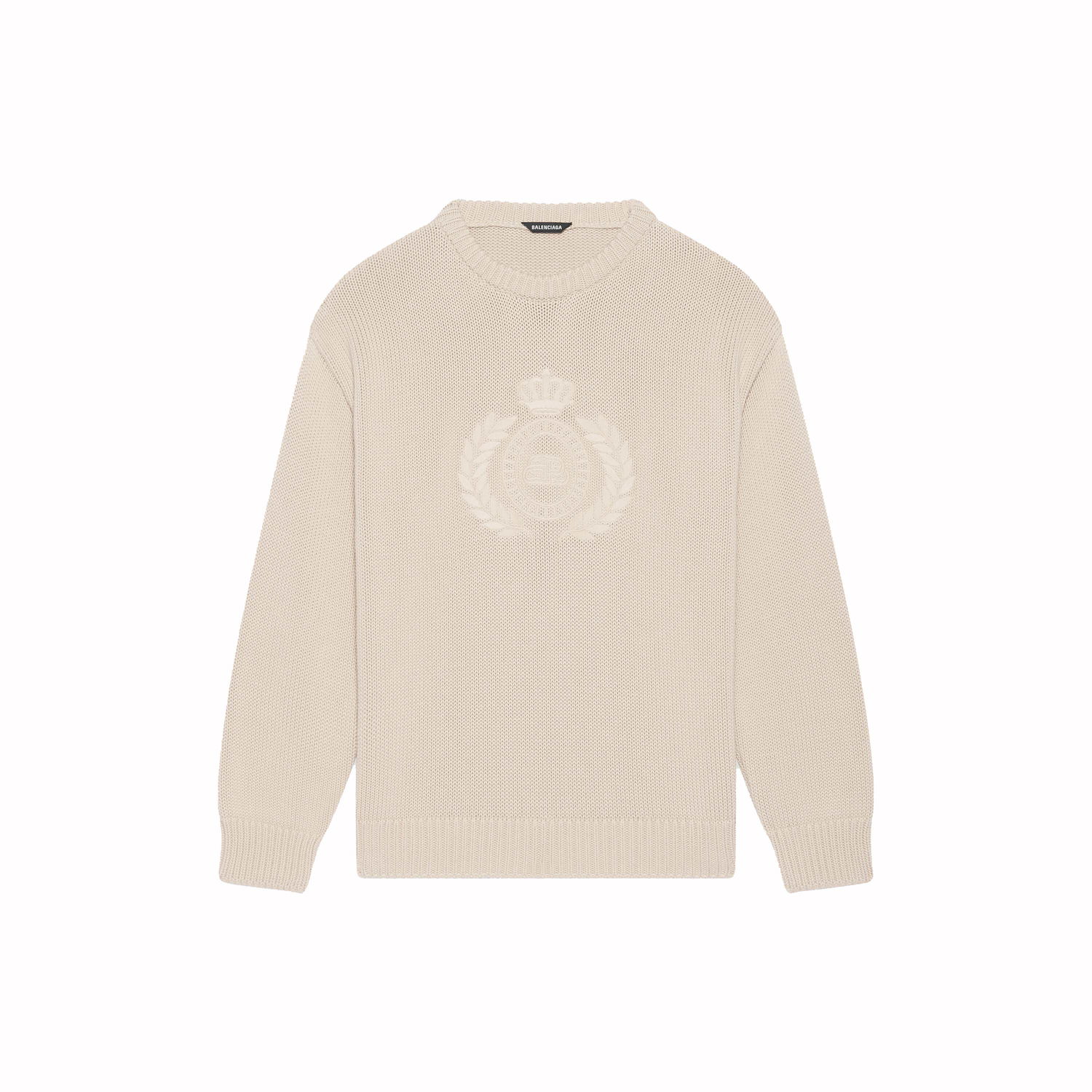 Sweater Balenciaga BB Laurel Crown Logo Crewneck Beige | 664369T32119028, 0