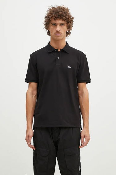 Polo skjorte C.P. Company Stretch Piquet Logo Polo Shirt Sort | 17CMPL065A005263W, 0