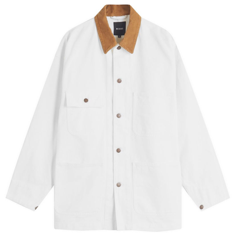 Jakke BEAMS Loose Coverall Jacket Hvid | 1118-2536-791-01