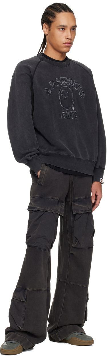 Sweater BAPE Washed Effect Relaxed Fit College Patch Sweatshirt by BAPE Sort | 001SWK801001M, 3