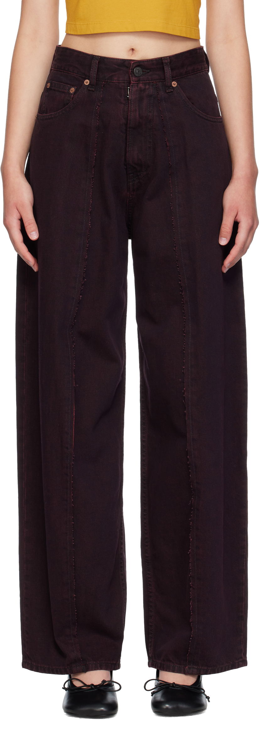 Jeans Maison Margiela MM6 Maison Margiela Wide-Leg Jeans Bourgogne | S52LA0264 M30032