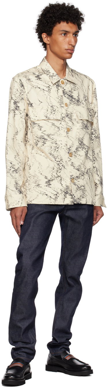 Skjorte Paul Smith Paul Smith Graphic Print Shirt Beige | M1R-009Y-L02096, 3