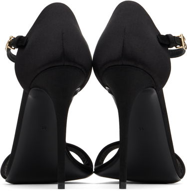 Sneakers og sko Dolce & Gabbana Satin T-Bar Heeled Sandals Sort | CR1766 A7630, 1