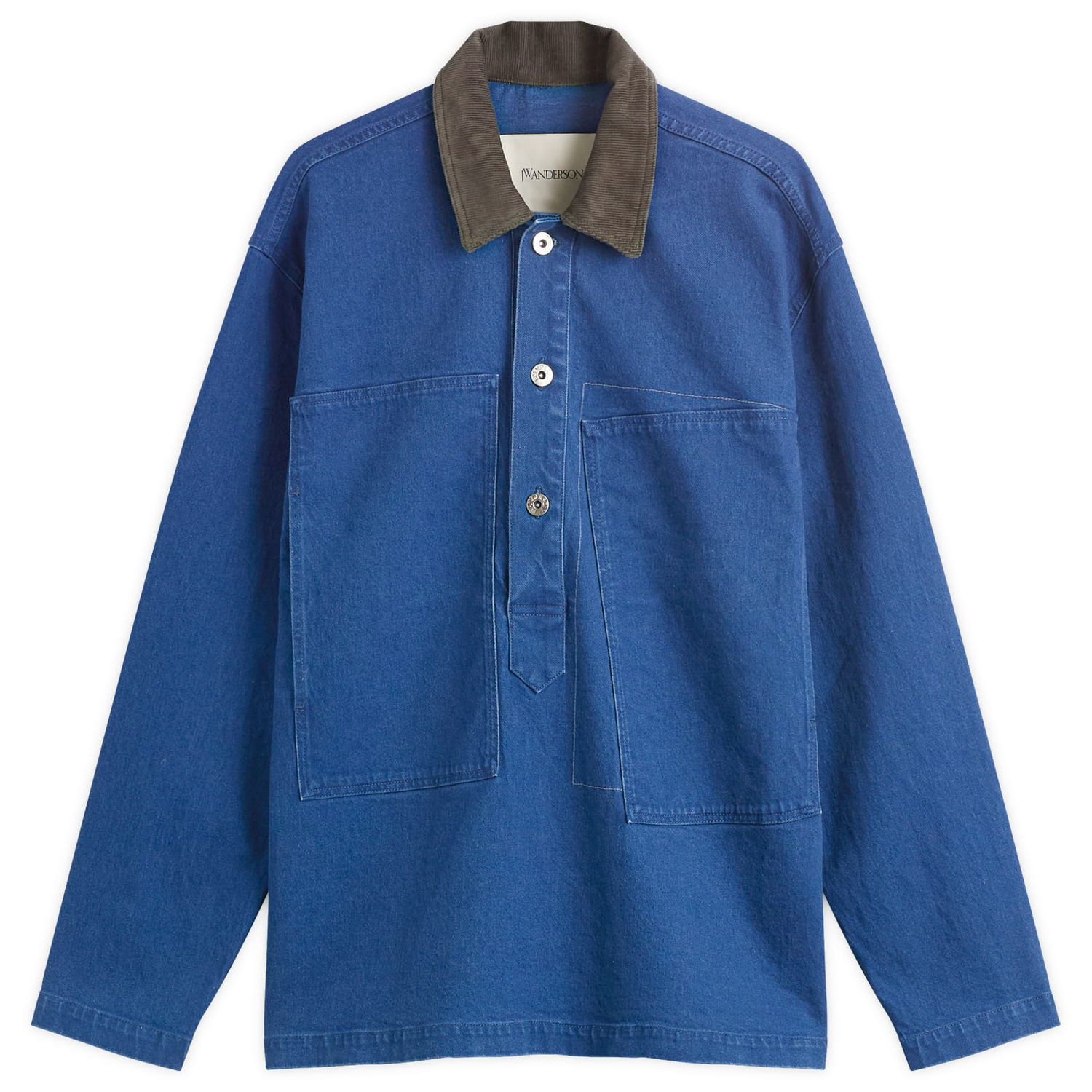 Skjorte JW Anderson JW Anderson Patch Pocket Rugby Shirt, Size Small Blå | DS0014-PG1835-727, 1