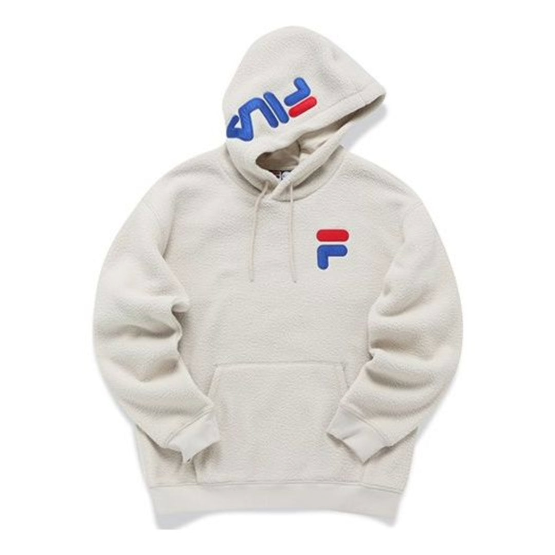 Sweatshirt FILA Fleece Hoodie With Logo Print Beige | T11U146201F-IV, 0