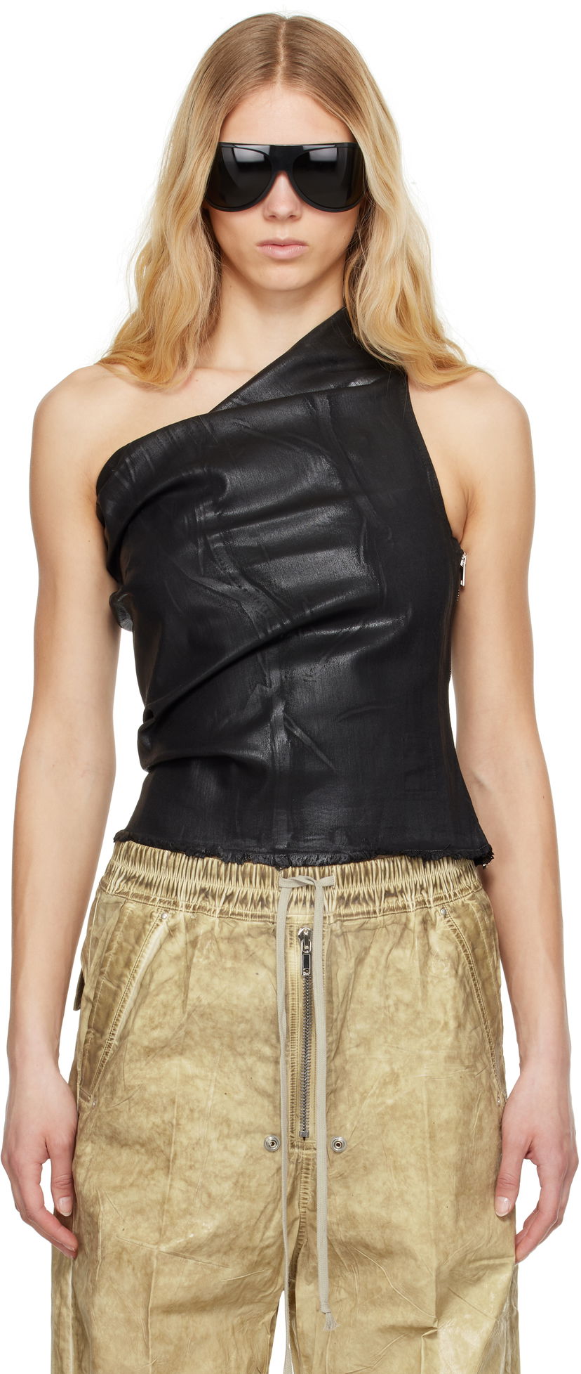 Tanktop Rick Owens Rick Owens DRKSHDW Hollywood Athena Cropped Denim Top Sort | DS01E3131 SCF