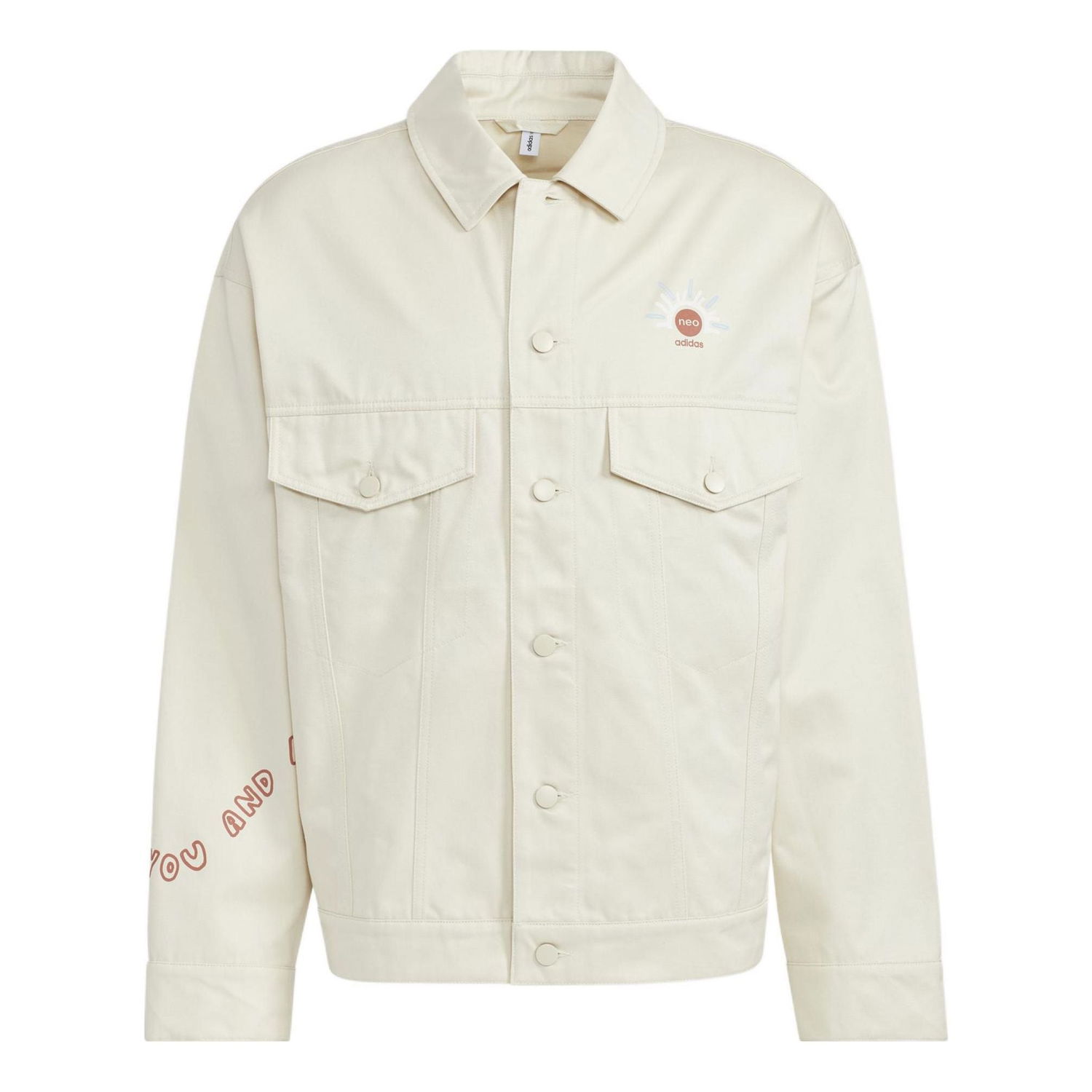 Jakke adidas Originals Adidas Neo Alphabet Print Jacket Beige | HM7435, 0