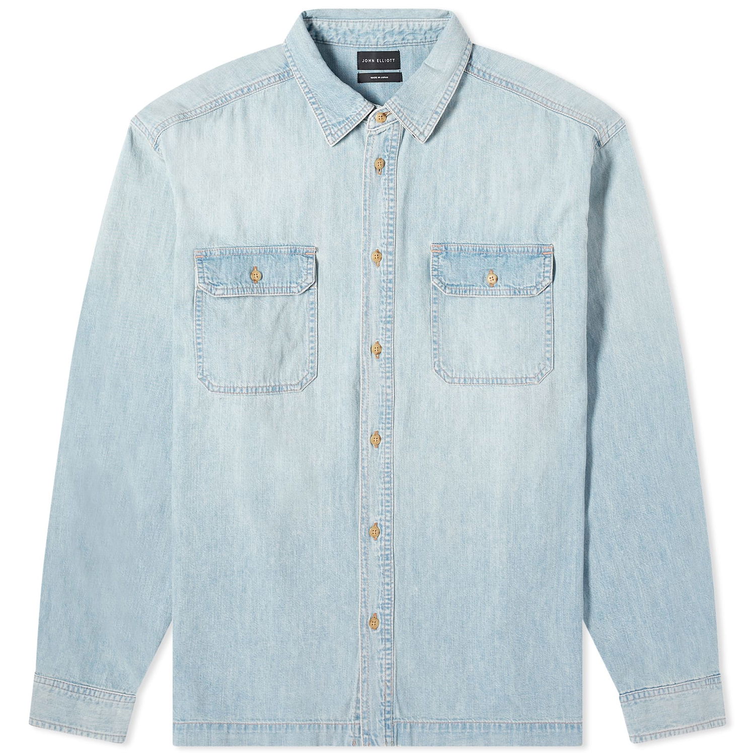Skjorte John Elliott Princetown Denim Work Shirt Blå | E093G105570A, 0