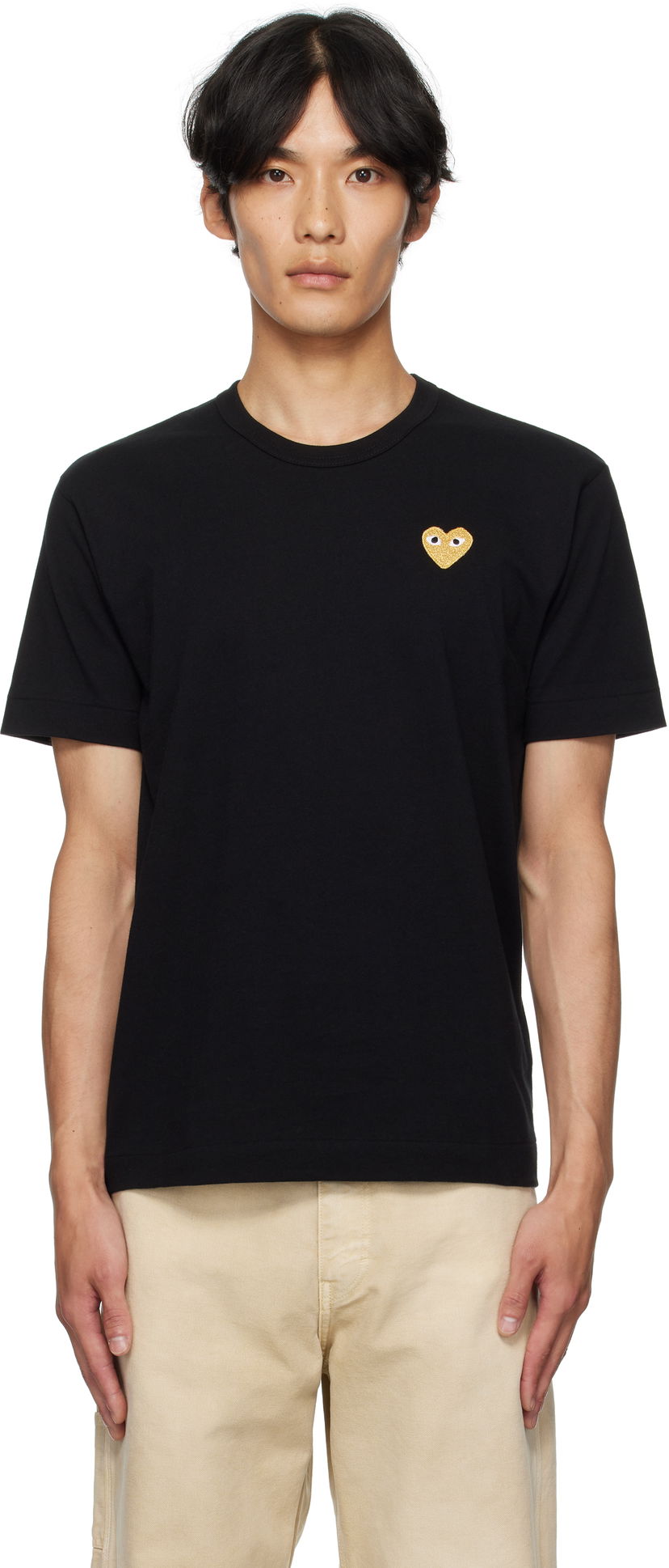 T-shirt Comme des Garçons COMME des GARÇONS PLAY Heart Patch T-Shirt Sort | AZ-T216-051