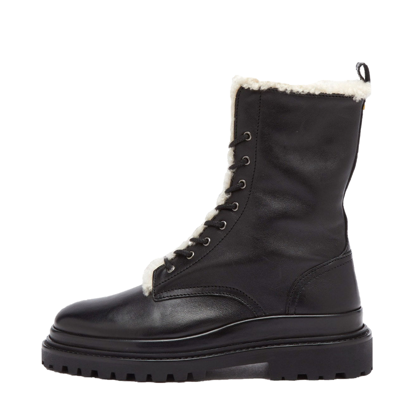 Sneakers og sko ISABEL MARANT Leather and Shearling Ranger Boot Sort | 24HBO0090FB-B4A07S-01BK