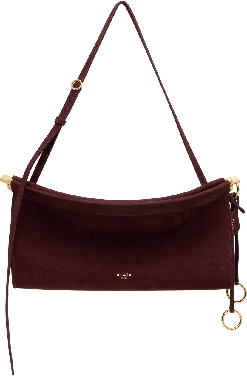 Håndtaske Alaïa ALAÏA 'Le Click' East West Medium Suede Bag Bourgogne | AA1S01430CA214