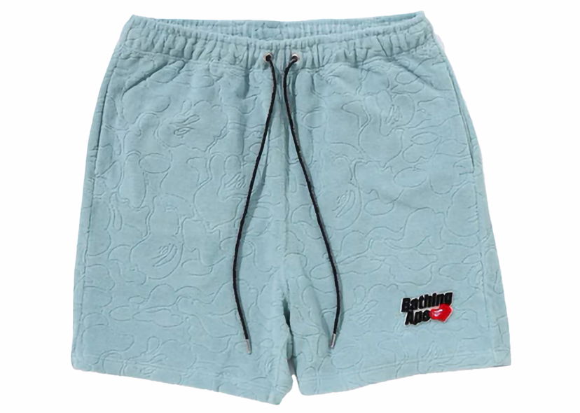 Shorts BAPE BAPE Line Camo Terry Towel Shorts Sax Turkis | 1K30-153-310
