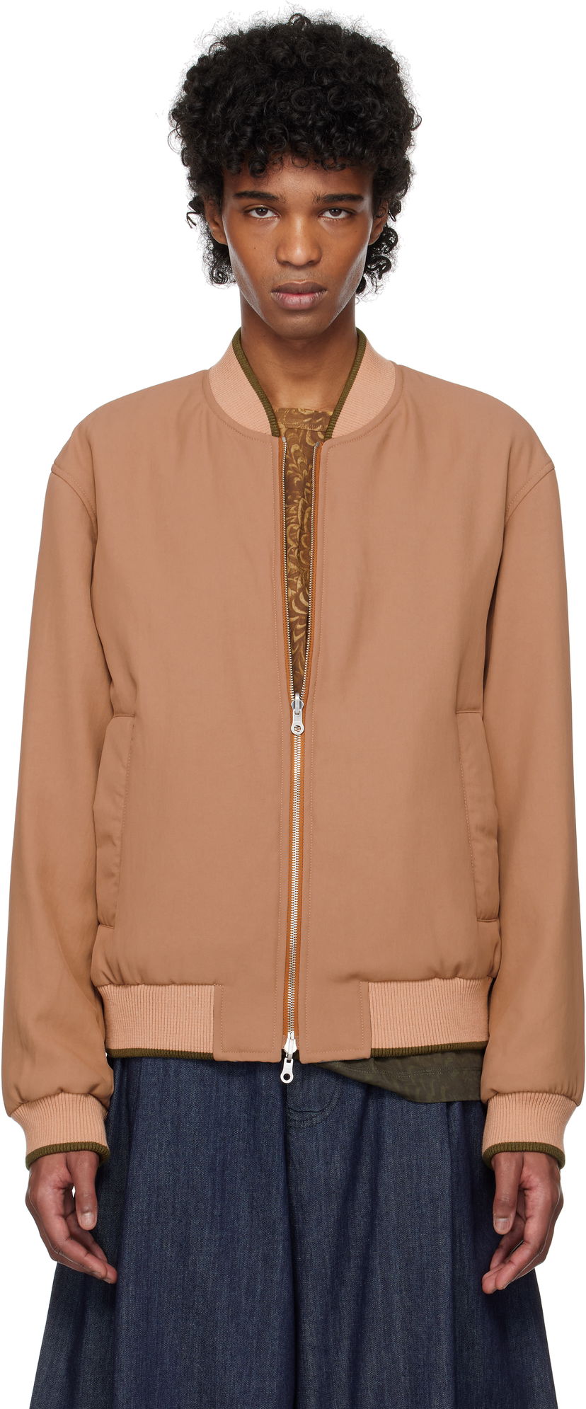 Bomberjakke Dries Van Noten Dries Van Noten Reversible Gabardine Bomber Jacket Brun | 251-020522-1503