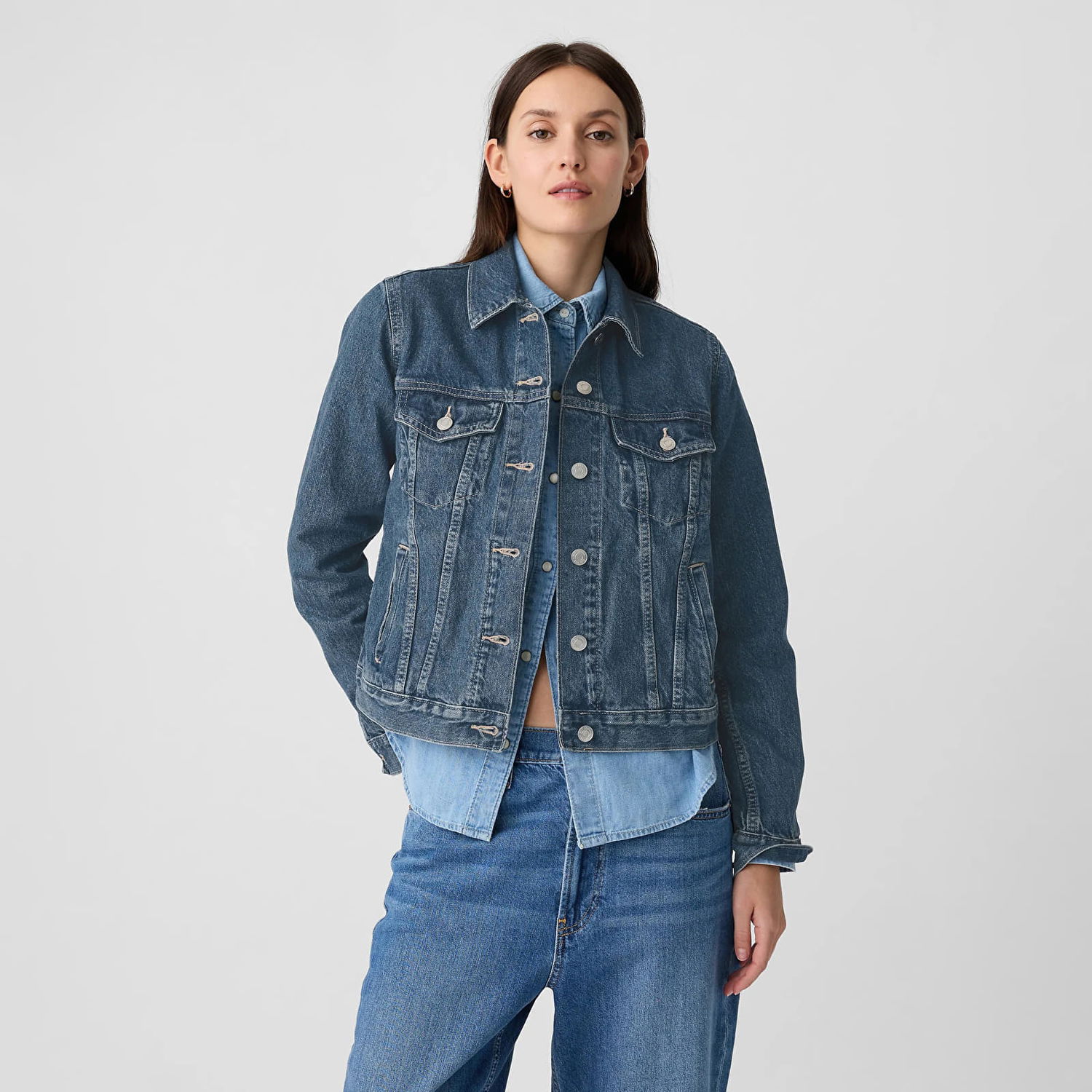 Jakke GAP Denim Jacket Medium Wash Blå | 753588-00, 0