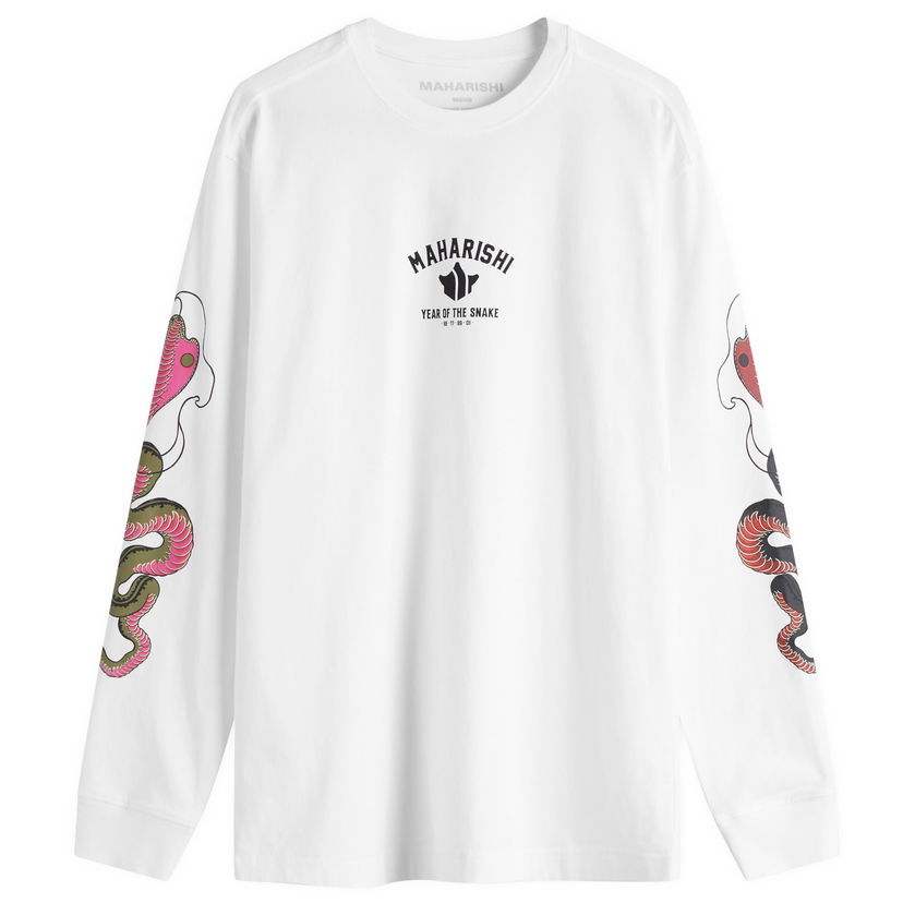 T-shirt Maharishi Maharishi Year Of The Snake Duality Long Sleeve T-Shirt, Size M Hvid | 1452-WHT