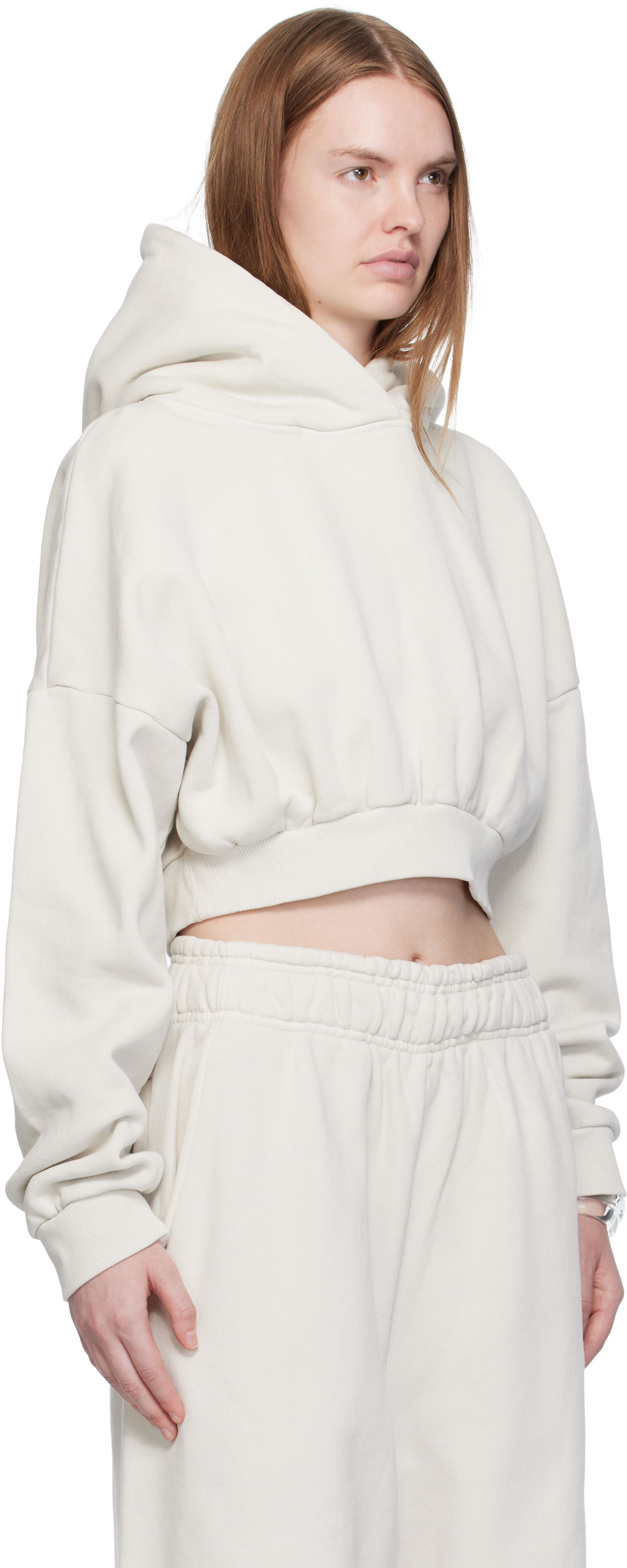 Sweatshirt Entire Studios Entire Studios Cropped Heavy Hoodie Beige | ES2392RI, 1